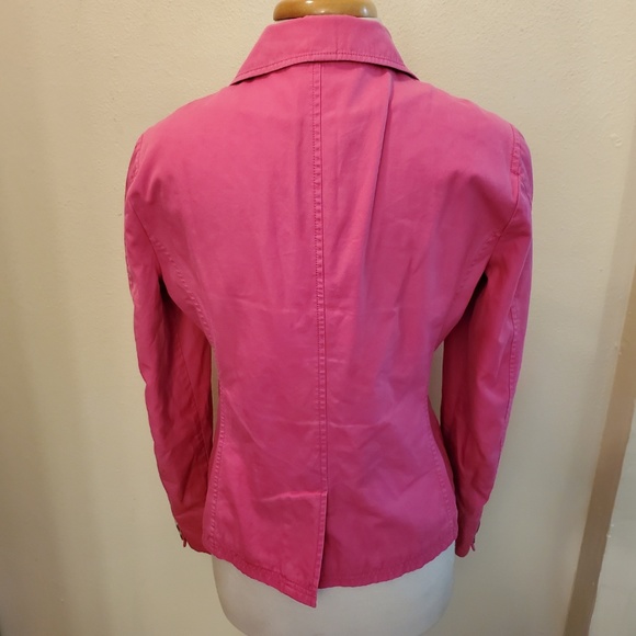 L.L. Bean Pink Cotton Blazer Jacket With Necklace - Picture 6 of 8